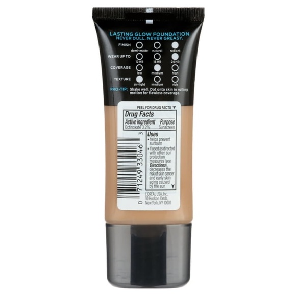 L'Oreal Paris Infallible Pro-Glow Liquid Foundation Makeup, 205 Natural Beige - Picture 4 of 4